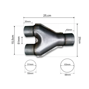 Y-cső 63-51mm Y-cső 63-51mm