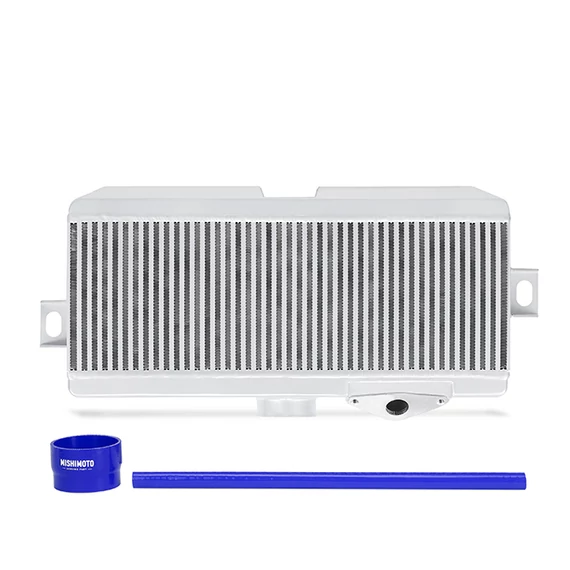 Mishimoto MMTMIC-STI-08SLBL Top Mount Intercooler Kit Subaru WRX STI 08+ ezüst színű, kék tömlőkkel 