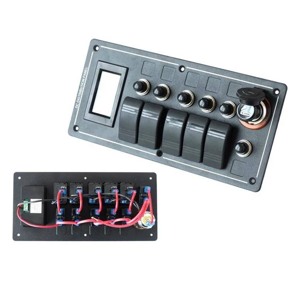 Kapcsolópanel ALU,ON-OFFx5, 1xZ, BA 3x5A 2x10A 1x15A 3x5A 2x10A 1x15A IP68