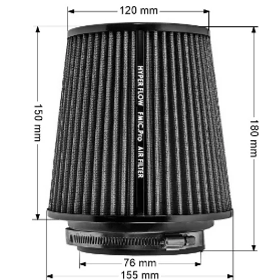 FMIC.Pro kúpos légszűrő hossza 150mm átmérő 76mm