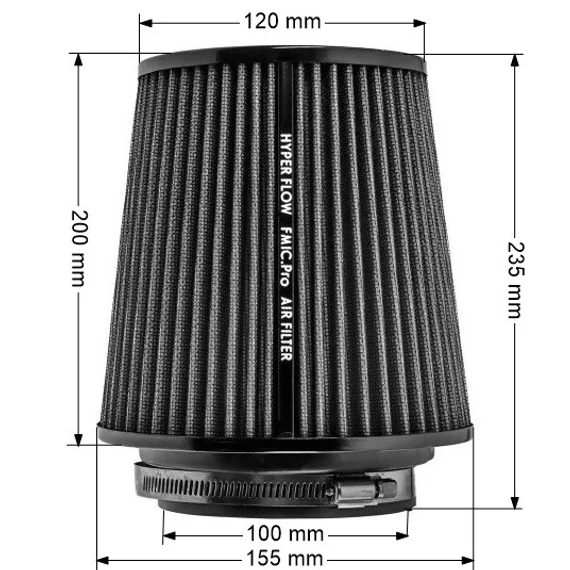 FMIC.Pro kúpos légszűrő hossza 225mm átmérő 100mm