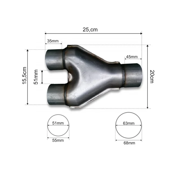 Y-cső 63-51mm