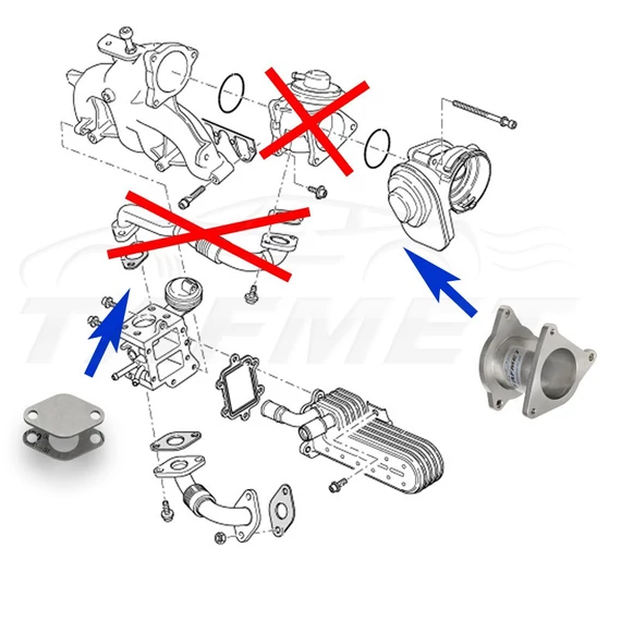 EGR eltávolító készlet a VW Audi Seat Skoda 2.0 TDI CBBB CAGA CFFA BMN CJC motorok számára