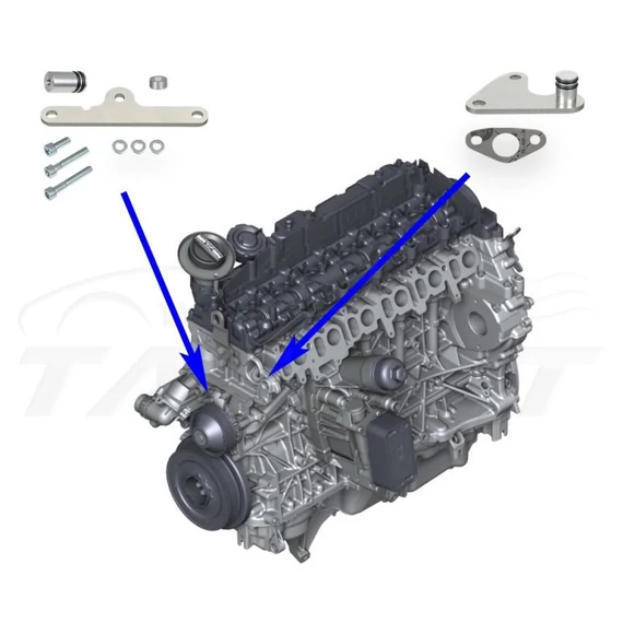 EGR SZELEP + EGR HŰTŐ TÖRLŐ KÉSZLET BMW N57 N57S 3.0 DÍZELMOTORHOZ
