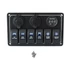 Kép 2/4 - Kapcsoló 12/24V ON-OFFx6, 1xZ, 2xUSB 3.1A , 1 LED volt, 3xB 15A IP68 kék
