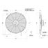 Kép 2/2 - Axiális szívó hűtőventilátor SPAL 12V VA18-AP71/LL-59A BT KS (385 MM)